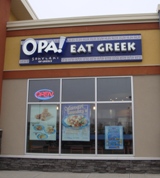 Store front for Opa Eat Greek